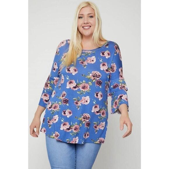 Plus Size Floral Print Top - Picture 1 of 4